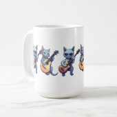 Mug Chat jouant de la guitare, amoureux des chats (Devant gauche)