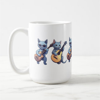 Mug Chat jouant de la guitare, amoureux des chats
