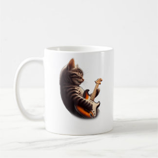 Mug Chat jouant de la guitare - Chat à la guitare musi