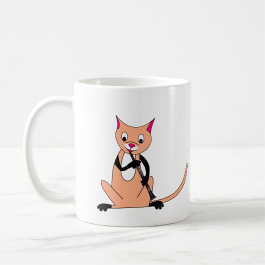 Mug Chat jouant la clarinette (Gauche)