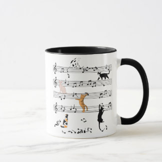 Mug Chat Jouer Note Musique, Naughty Cadeau Chat, Chat