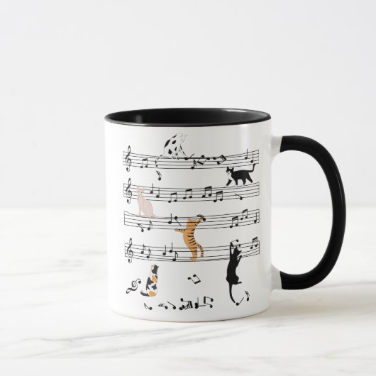 Mug Chat Jouer Note Musique, Naughty Cadeau Chat, Chat (Droite)