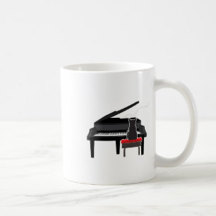 Mug Chat Jouer Piano Musique Amant Drôle T Chemise