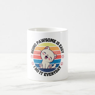 Mug Chat Kawaii blanc mou