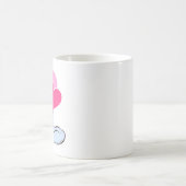 Mug Chat Kawaii Bleu Avec Nœud Rose & Cœurs (Centre)
