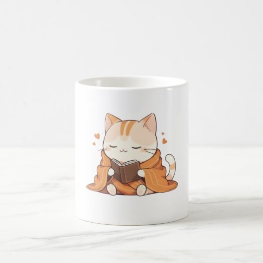 Mug Chat Kawaii de Lecture Confortable Design de Chato (Centre)