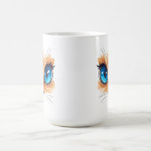 Mug Chat Kawaii Gros Yeux Bleus Illustra d'Animal Mign (Centre)