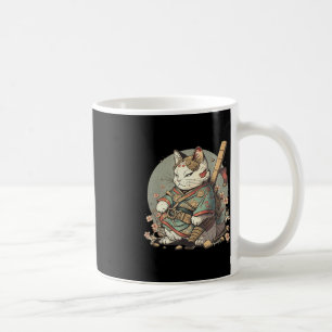 Mug Chat Kawaii Style Samurai Anime Kitten japonais