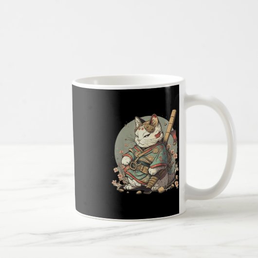 Mug Chat Kawaii Style Samurai Anime Kitten japonais (Droite)