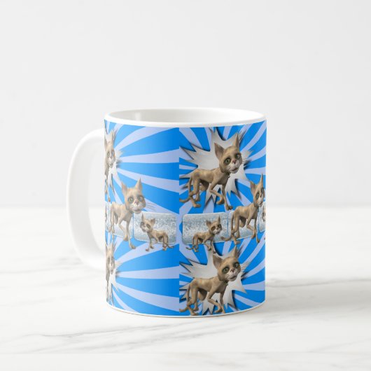 Mug Chat Kitten Musique bleue (Devant gauche)
