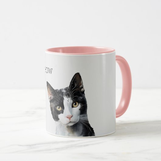 Mug Chat Kitty blanc gris noir (Devant droit)