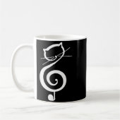 Mug Chat Kitty Clé de Sol Musique Drôle Chat Notes de  (Gauche)