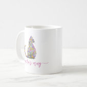 Mug Chat Kitty Floral Personnalisé (Devant gauche)