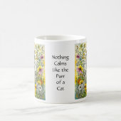 Mug Chat kitty gris et blanc assis en fleurs (Centre)