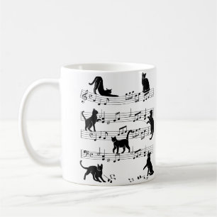 Mug Chat Kitty Jouant Clé De Musique Piano Musicien Ar