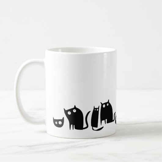 Mug Chat Kitty noir amusant (Gauche)
