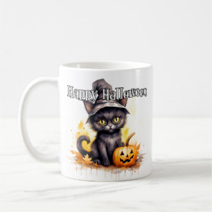 Mug Chat Kitty noir   Bonne Halloween