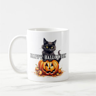 Mug Chat Kitty noir   Bonne Halloween