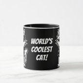 Mug Chat le plus froid avec lunettes de soleil Noir (Centre)