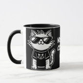 Mug Chat le plus froid avec lunettes de soleil Noir (Gauche)