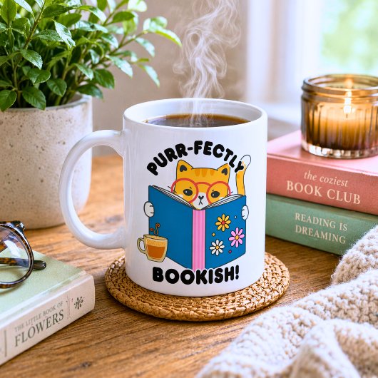 Mug Chat livresque parfaitement