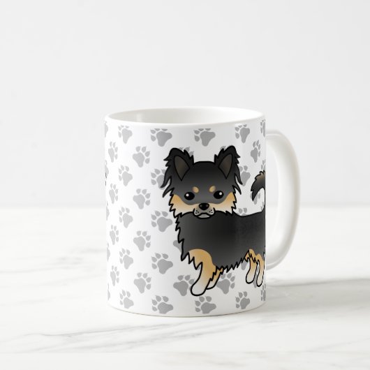 Mug Chat long noir et tan Chihuahua mignonne Chien & P (Devant droit)