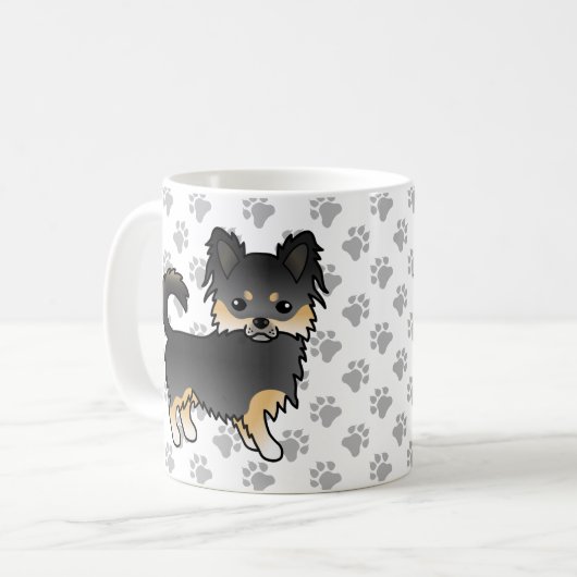 Mug Chat long noir et tan Chihuahua mignonne Chien & P (Devant gauche)