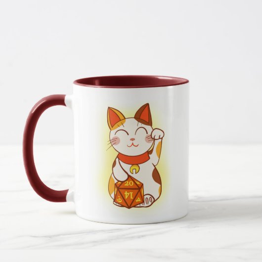 Mug Chat Lucky Maneki Neko D20 Dice (Gauche)