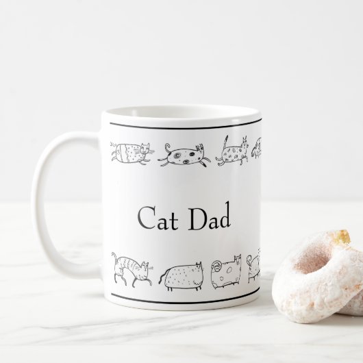 Mug Chat Main Sketcha Papa Chat Moderne Simple (Avec donut)