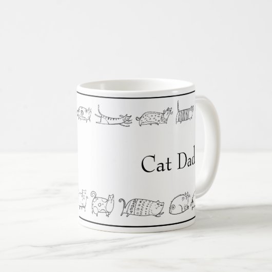 Mug Chat Main Sketcha Papa Chat Moderne Simple (Devant droit)