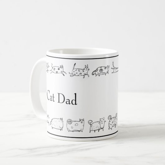 Mug Chat Main Sketcha Papa Chat Moderne Simple (Devant gauche)