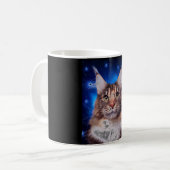 Mug Chat Maine Coon Fond Bleu Étoiles (Devant gauche)