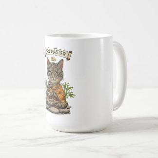 Mug Chat Maître Zen Drôle Chat Gris Tabby Cadeau
