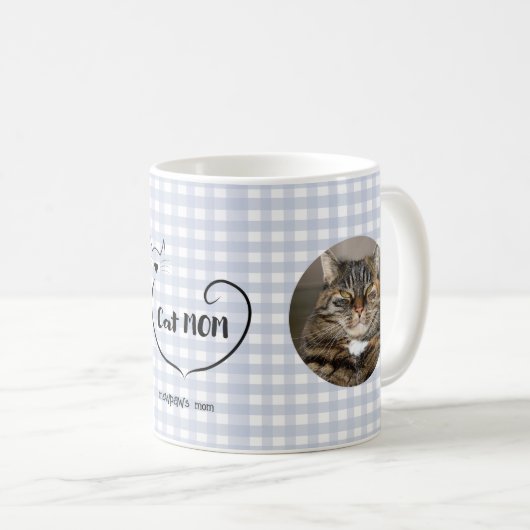 Mug Chat Maman aime la forme et le script simple (Devant droit)