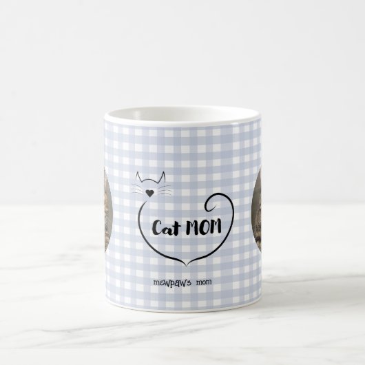 Mug Chat Maman aime la forme et le script simple (Centre)
