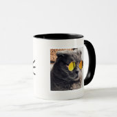 Mug Chat Maman Black Chat Face Photo (Devant droit)