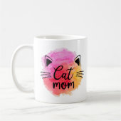 Mug Chat maman chat visage coloré moderne (Gauche)