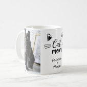 Mug Chat maman chat visage personnalisé 2 photos noms  (Devant gauche)