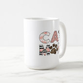 Mug Chat Maman Rose Floral & Leopard Paw (Devant droit)