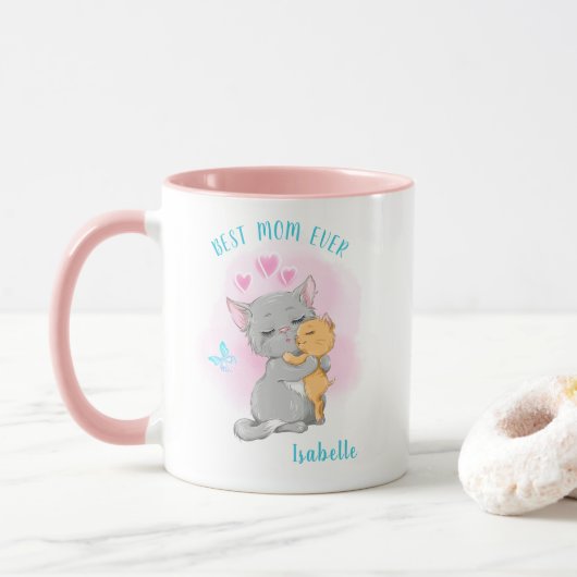 Mug Chat maman tasse, meilleure maman jamais, mère jou (Avec donut)