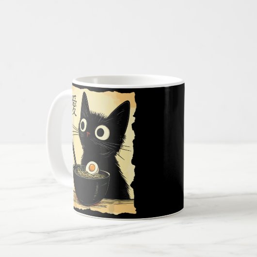 Mug Chat mangeant des ramen  (Devant gauche)