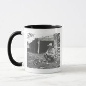 Mug Chat mangeant hors d'un café Can. (Gauche)