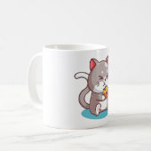 Mug Chat Manger Une Pizza (Devant gauche)