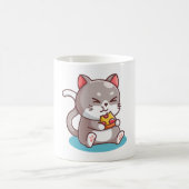Mug Chat Manger Une Pizza (Centre)