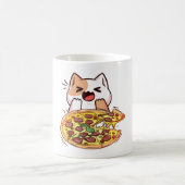 Mug Chat Manger Une Pizza (Centre)