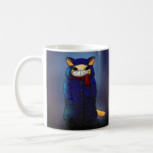 Mug Chat Masque Visage De Pluie De Nuit (Gauche)