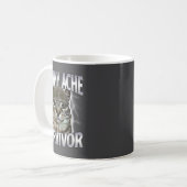 Mug Chat Mème Survivant Mal De Ventre Drôle De Dicton (Devant gauche)