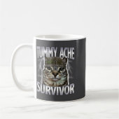 Mug Chat Mème Survivant Mal De Ventre Drôle De Dicton (Gauche)