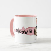 Mug Chat « Meow » drôle avec lunettes Design (Devant gauche)