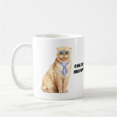 Mug Chat Meowt avec lunettes de soleil et Cravate drôl (Gauche)